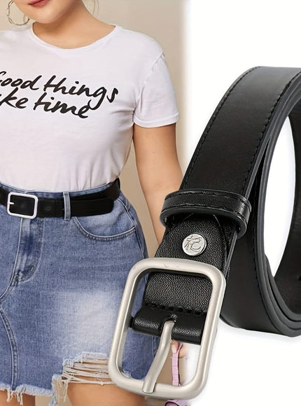 jkthpu-45 S Versatile Square Buckle PU Belt Jeans to Dresses