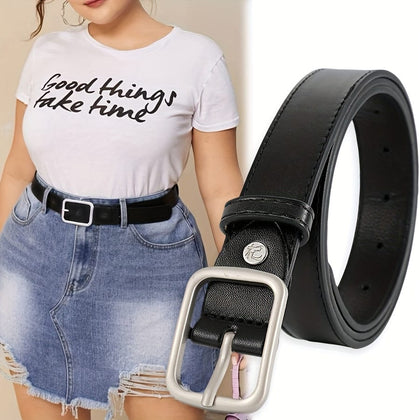 jkthpu-45 S Versatile Square Buckle PU Belt Jeans to Dresses