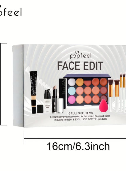 KissICON S0008A Beginner Allinone Makeup Kit Primer Brushes