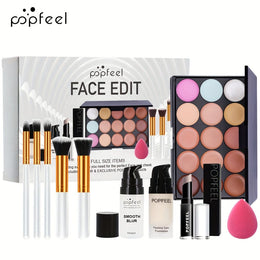 KissICON S0008A Beginner Allinone Makeup Kit Primer Brushes