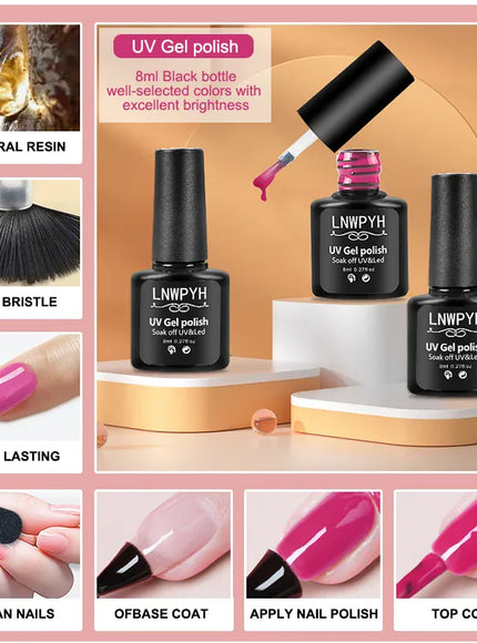 KissICON S043-X11MAX-1-27 KissIcon Nail Kit Gel Set With UV Lamp