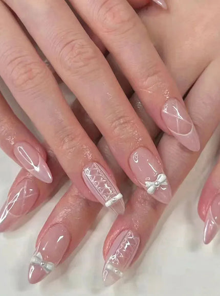 KissICON S12 KissIcon Blush Pink Nails Pearl 3D Tips -