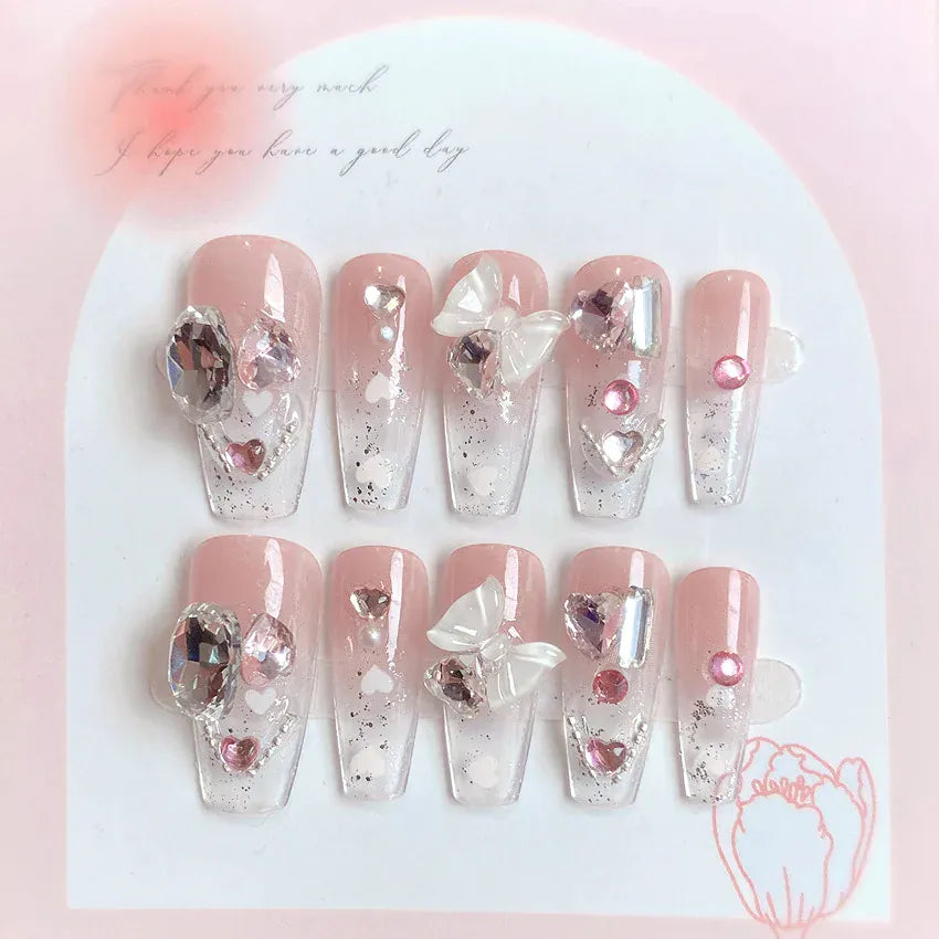 KissICON S15 KissIcon Blush Pink Nails Pearl 3D Tips -