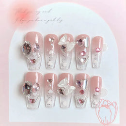 KissICON S15 KissIcon Blush Pink Nails Pearl 3D Tips -