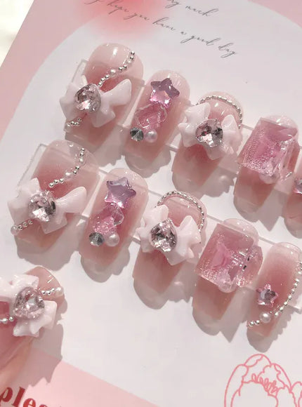 KissICON S2 KissIcon Blush Pink Nails Pearl 3D Tips -