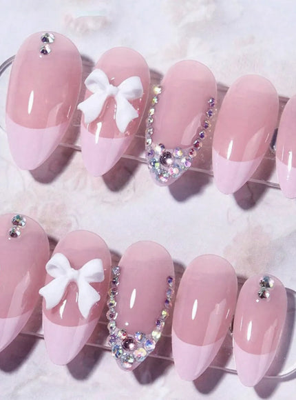 KissICON S28 KissIcon Blush Pink Nails Pearl 3D Tips -