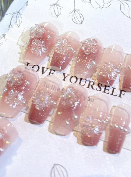 KissICON S3 KissIcon Blush Pink Nails Pearl 3D Tips -