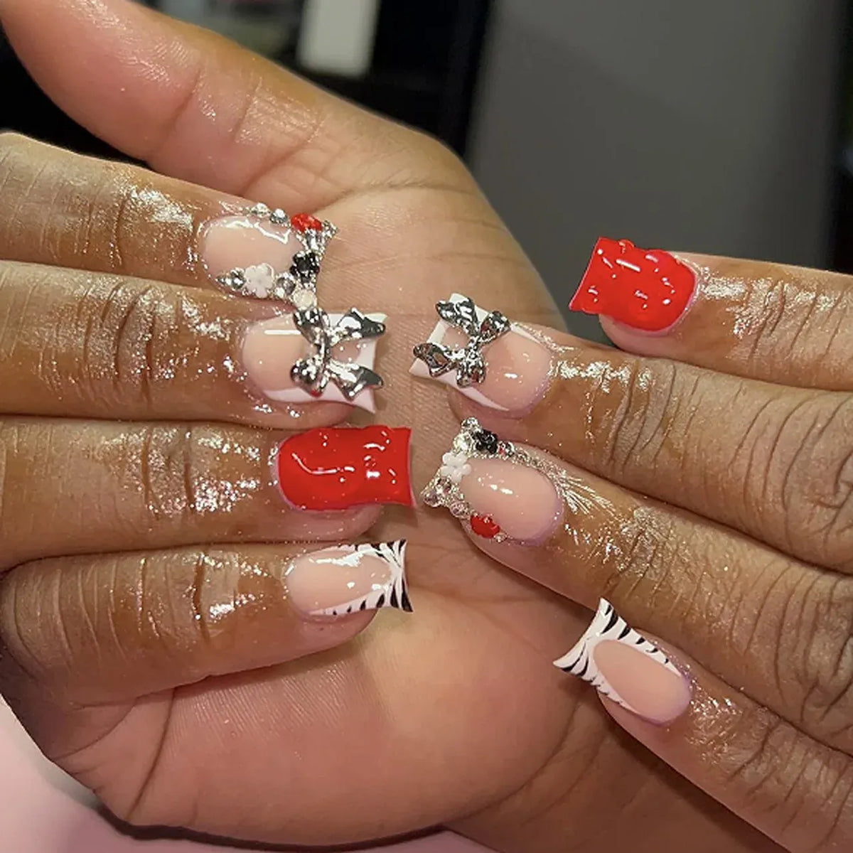 KissICON S31 KissIcon Blush Pink Nails Pearl 3D Tips -