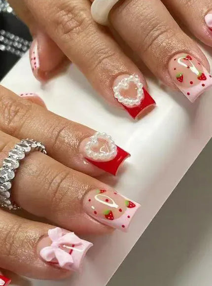 KissICON S32 KissIcon Blush Pink Nails Pearl 3D Tips -