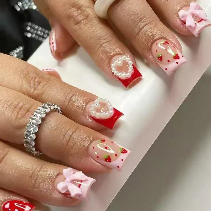 KissICON S32 KissIcon Blush Pink Nails Pearl 3D Tips -