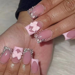 KissICON S33 KissIcon Blush Pink Nails Pearl 3D Tips -