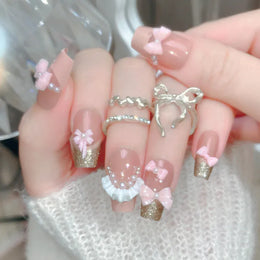 KissICON S37 KissIcon Blush Pink Nails Pearl 3D Tips -