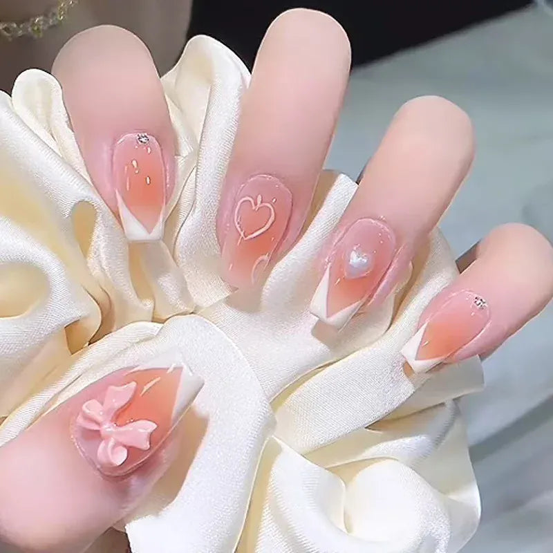 KissICON S39 KissIcon Blush Pink Nails Pearl 3D Tips -