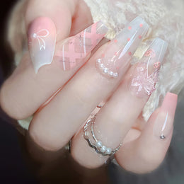 KissICON S7 KissIcon Blush Pink Nails Pearl 3D Tips -