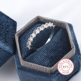 KissICON S925 Silver Zircon Eternity Ring For Women Timeless Sparkle