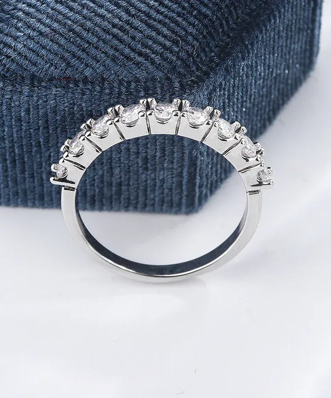 KissICON S925 Silver Zircon Eternity Ring For Women Timeless Sparkle