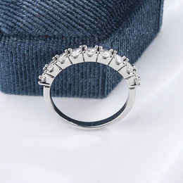 KissICON S925 Silver Zircon Eternity Ring For Women Timeless Sparkle