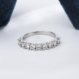 KissICON S925 Silver Zircon Eternity Ring For Women Timeless Sparkle