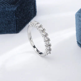 KissICON S925 Silver Zircon Eternity Ring For Women Timeless Sparkle