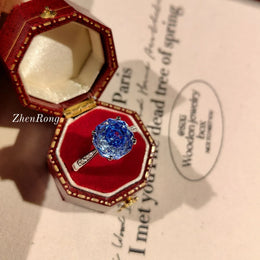 KissICON S925 Sterling Silver Ring Fashion Light Luxury Style Inlaid High Carbon Diamond Rose Cut Diamond Ring For Women