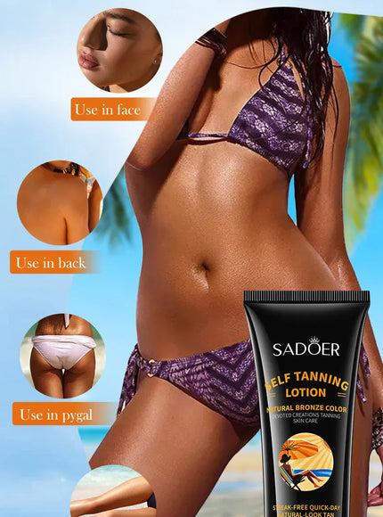 KissICON Sadoer Self Tanner Lotion Flawless Sunless Tan For
