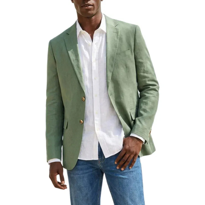 Sage Green Linen Blazer Summer Beach Party Slim Fit Suit
