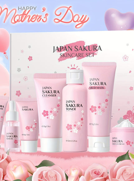 KissICON SAKURA 7Pieces Skincare Set KissIcon Sakura Gift Set Moisturizing Cherry Blossom