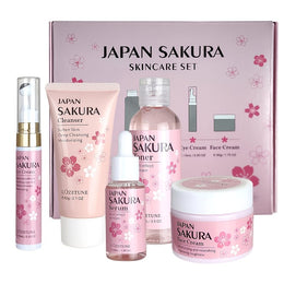 KissICON Sakura Light Beige Care Five-piece Set Radiant Cherry Blossom Skincare Set – All Skin Types