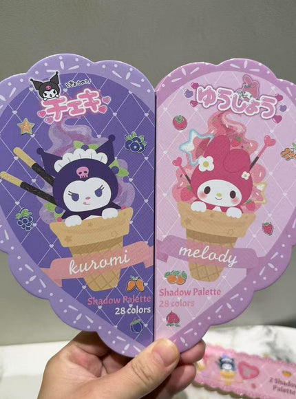 KissICON Sanrio 56-color heart-shaped Eyeshadow Palette Sanrio Kuromi Melody 56color Eyeshadow Blush