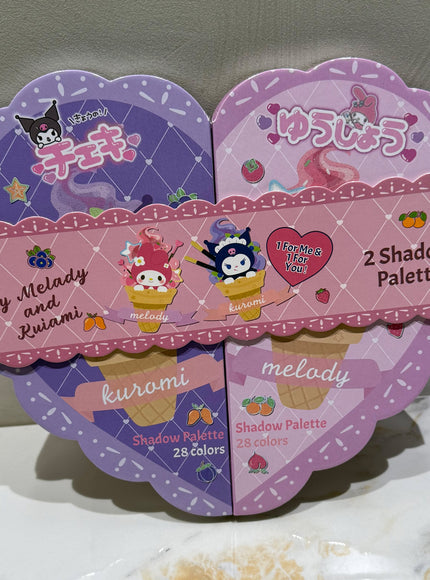 KissICON Sanrio 56-color heart-shaped Eyeshadow Palette Sanrio Kuromi Melody 56color Eyeshadow Blush