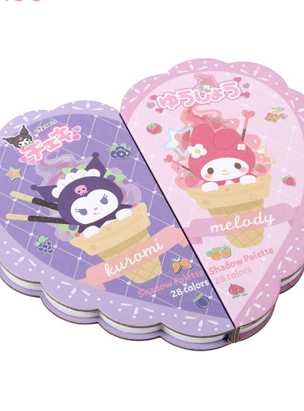 KissICON Sanrio 56-color heart-shaped Eyeshadow Palette Sanrio Kuromi Melody 56color Eyeshadow Blush