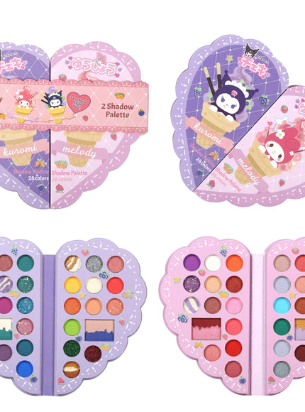 KissICON Sanrio 56-color heart-shaped Eyeshadow Palette Sanrio Kuromi Melody 56color Eyeshadow Blush