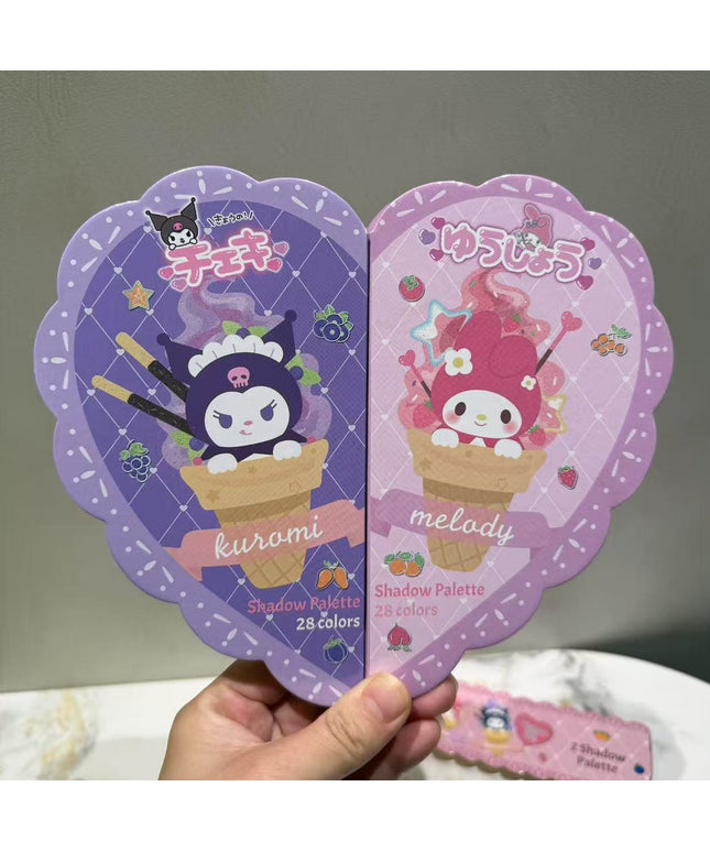 KissICON Sanrio 56-color heart-shaped Eyeshadow Palette Sanrio Kuromi Melody 56color Eyeshadow Blush