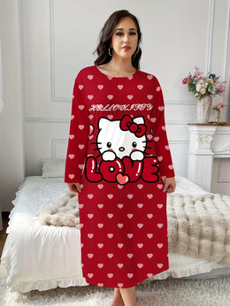 KissICON Sanrio Hello Kitty Women's Sleep Dress – Curve Cat