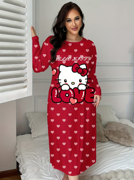 KissICON Sanrio Hello Kitty Women's Sleep Dress – Curve Cat