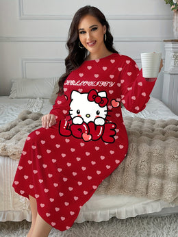 KissICON Sanrio Hello Kitty Women's Sleep Dress – Curve Cat