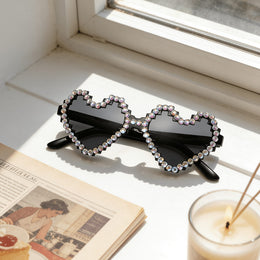 KissICON Eyewear Sapphire Heart Diamond Glasses Y2K Spicy BlingBling Party Style
