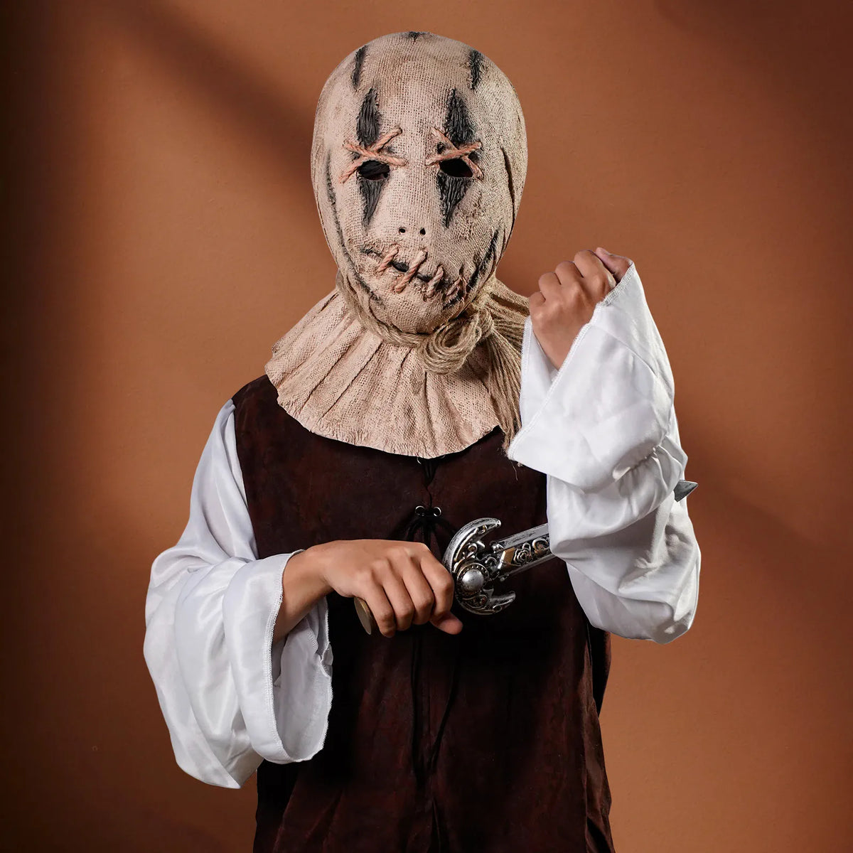 KissICON Scary Scarecrow Headgear Faux Latex Mask Halloween Costume Party Accessories Scary Masks