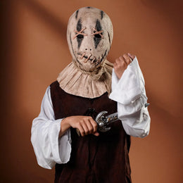 KissICON Scary Scarecrow Headgear Faux Latex Mask Halloween Costume Party Accessories Scary Masks