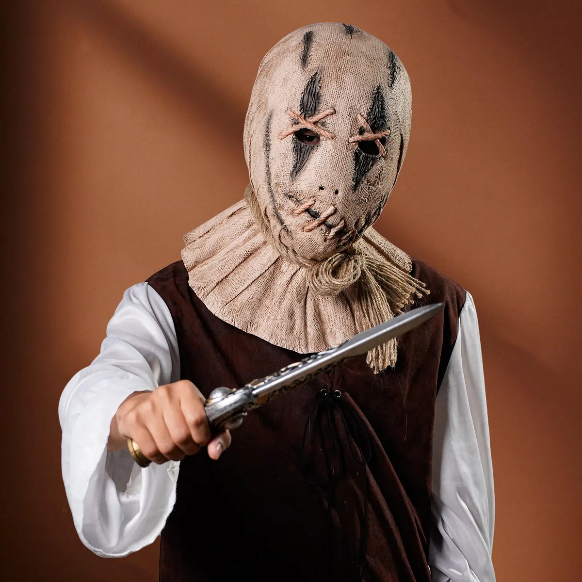 KissICON Scary Scarecrow Headgear Faux Latex Mask Halloween Costume Party Accessories Scary Masks