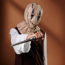 KissICON Scary Scarecrow Headgear Faux Latex Mask Halloween Costume Party Accessories Scary Masks