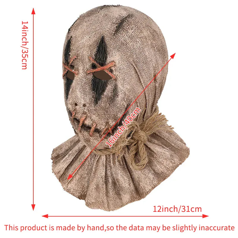KissICON Scary Scarecrow Headgear Faux Latex Mask Halloween Costume Party Accessories Scary Masks