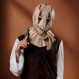 KissICON Scary Scarecrow Headgear Faux Latex Mask Halloween Costume Party Accessories Scary Masks