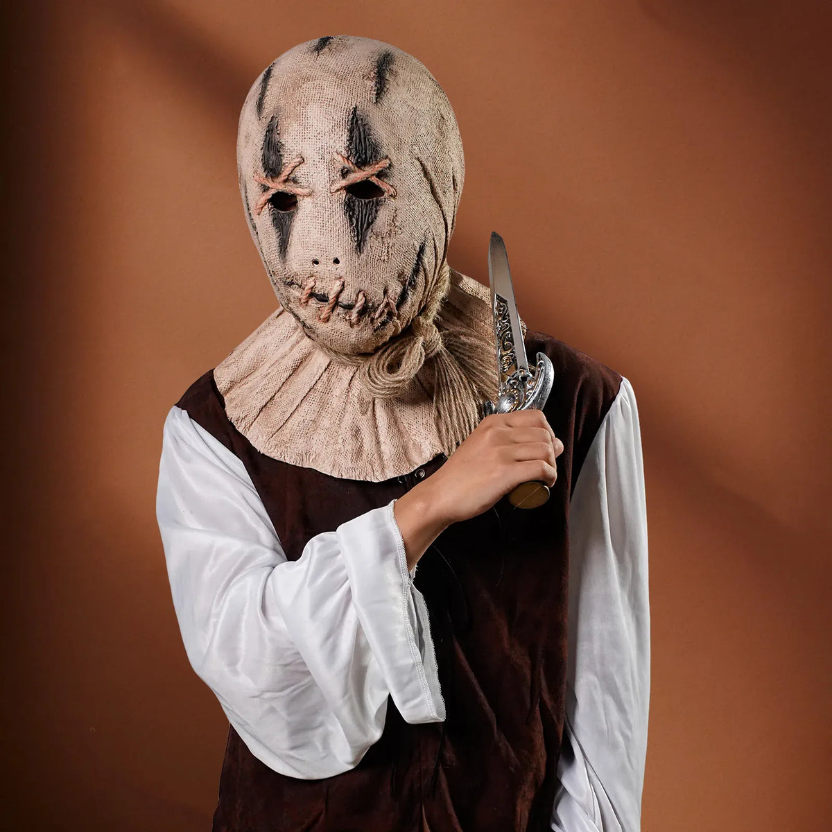KissICON Scary Scarecrow Headgear Faux Latex Mask Halloween Costume Party Accessories Scary Masks
