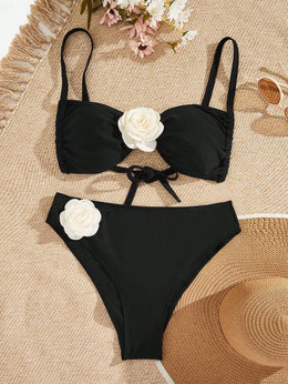 KissICON Seaural 3d Flower Curve Swimsuit – Sets Waist Triangle