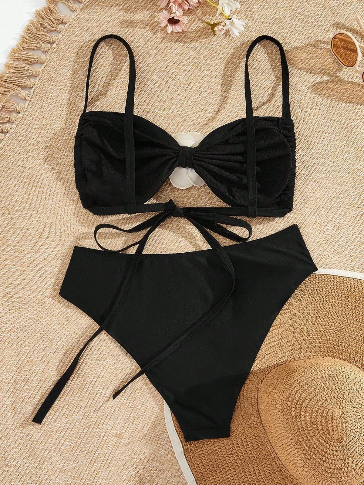 KissICON Seaural 3d Flower Curve Swimsuit – Sets Waist Triangle