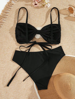 KissICON Seaural 3d Flower Curve Swimsuit – Sets Waist Triangle