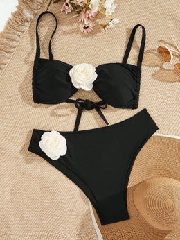 KissICON Seaural 3d Flower Curve Swimsuit – Sets Waist Triangle