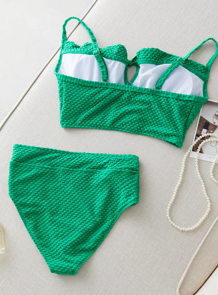 KissICON Seaural Solid Curve Swimwear – Bikinis Sets Two-piece