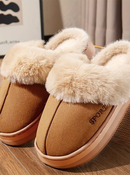 jkthpu-45 Sepia / UK 3.5-4 Cozy Faux Fur SlipOn Slippers for Warm IndoorOutdoor Comfort